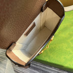 Gucci Horsebit 1955 Mini Bag Beige And Ebony GG Supreme Canvas With Geometric Print For Women 6.7in/17cm