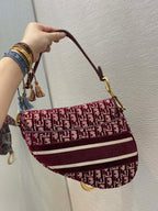 Christian Dior Red Saddle Bag 25cm