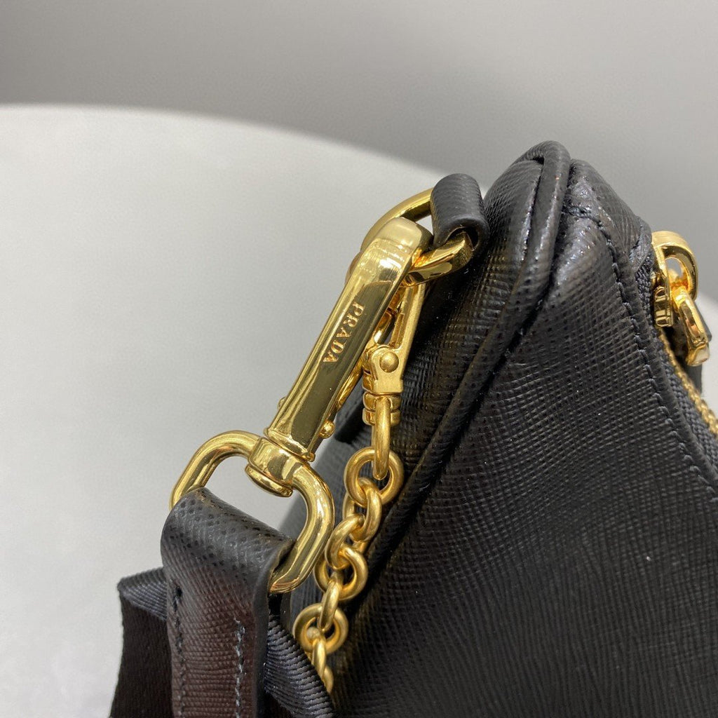 Prada System Nappa Patchwork Shoulder Bag Black For Women, Women’s Bags 9.4in/24cm