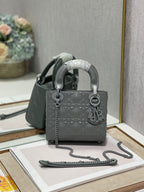 Christian Dior Lady Dior Bag 17cm Dark Grey