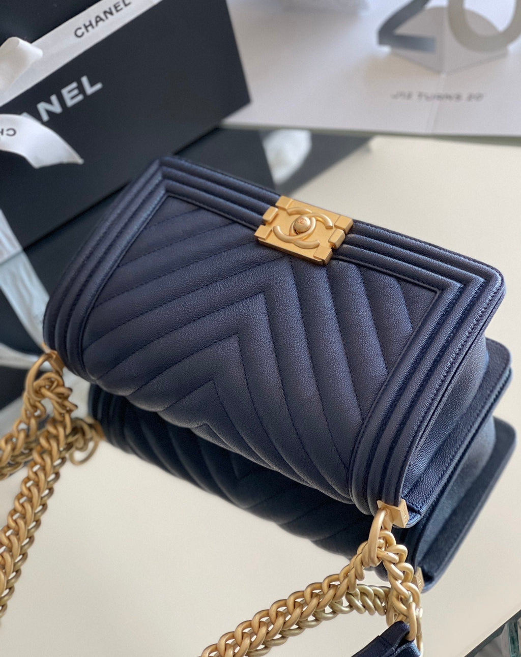 Chanel Medium Classic Flapbag 25cm Dark Blue
