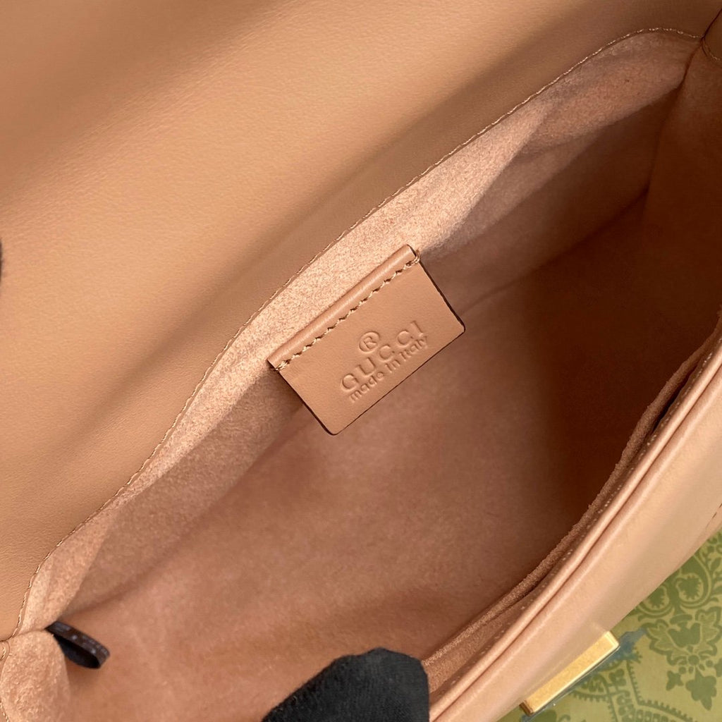 Gucci GG Marmont Mini Top Handle Bag Beige For Women, Women’s Bags 8.3in/21cm