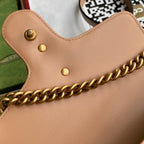 Gucci GG Marmont Mini Top Handle Bag Beige For Women, Women’s Bags 8.3in/21cm