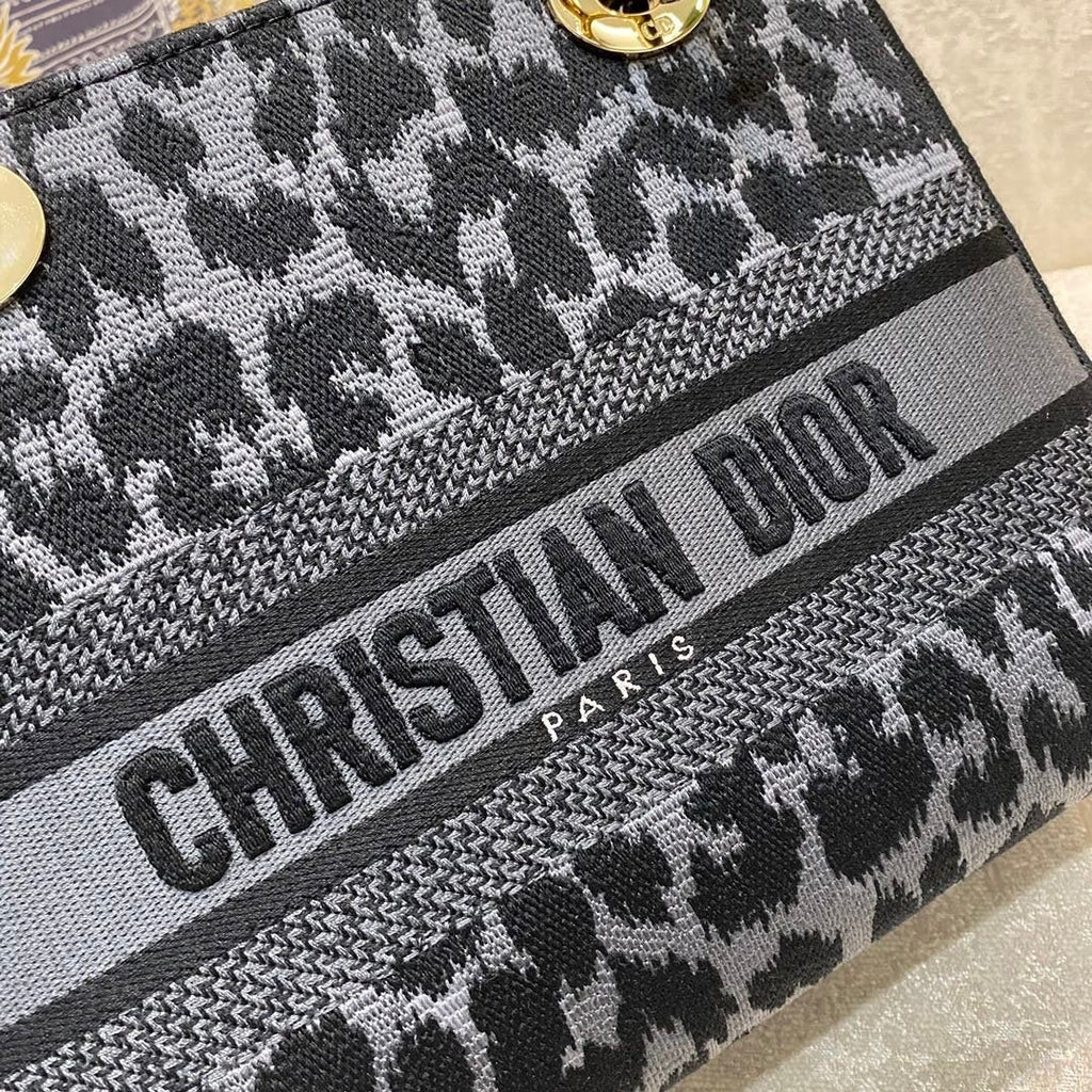 Christian Dior Medium Lady D-Lite Bag 24cm Leopard