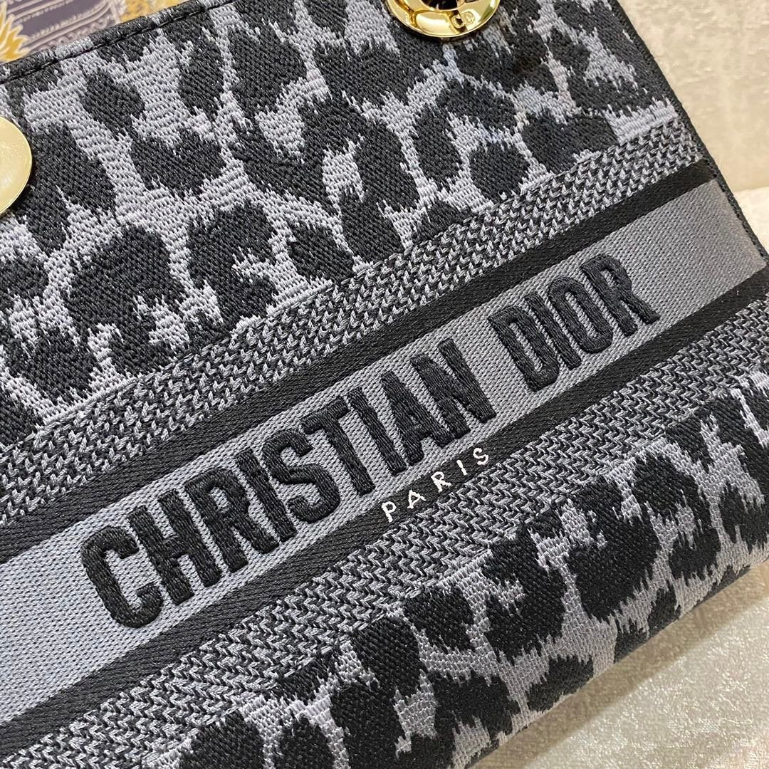Christian Dior Medium Lady D-Lite Bag 24cm Leopard