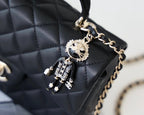 Chanel Mini Flapbag With Top Handle AS2431 20cm Black