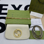 Gucci Blondie Shoulder Bag White For Women, Women’s Bags 11in/28cm