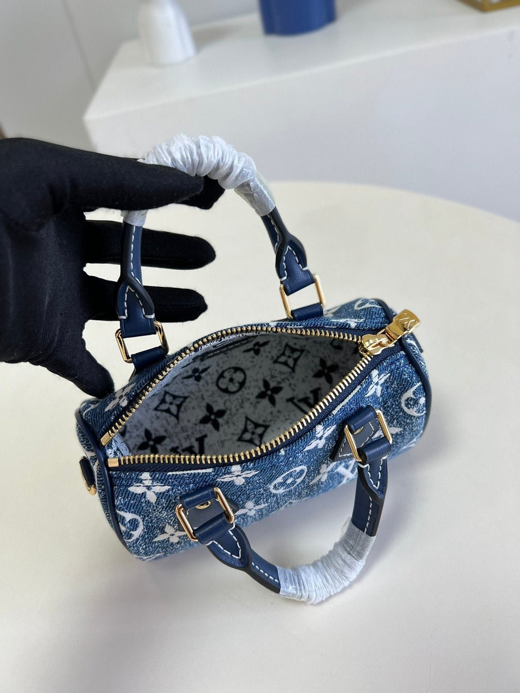 Louis Vuitton Nano Speedy in Monogram 16cm Blue