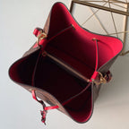 Louis Vuitton NeoNoe Bucket Bag MM Damier Azur Canvas Spring/Summer Collection N50042 Red