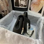 Chanel Flap Bag Top Handle With Chain 19cm Black