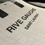 Saint Laurent Rive Gauche North/South Tote Bag In Printed Linen For Women 39cm YSL 632539FAABR9083