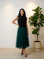 Women's black crochet lace sleeveless blouse
