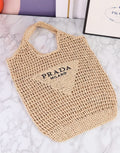 Prada Raffia Tote Bag Beige For Women 1BG424_2A2T_F0018_V_OOO – 20 Inches / 51 Cm