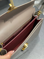 Saint Laurent Cassandra Medium Chain Bag In Grain De Poudre Embossed 22cm
