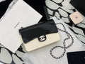 Chanel Black Ivory Hard Evening Plastic Small Evening Shoulder Flap Bag 18cm