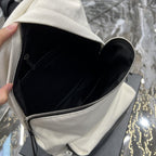 Saint Laurent City Backpack In Canvas Unisex 35cm White