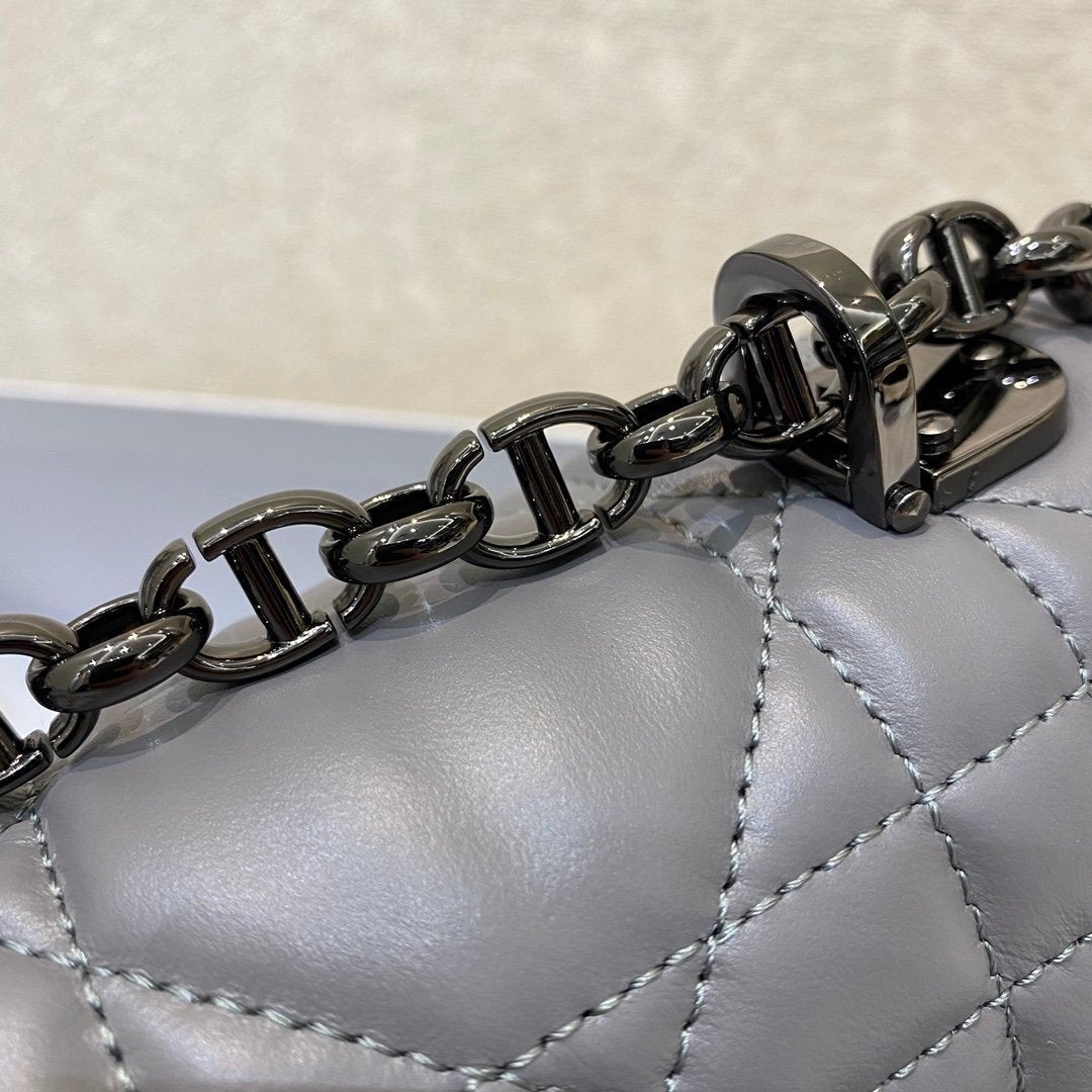 Christian Dior Large Caro Bag 28cm Dark Grey