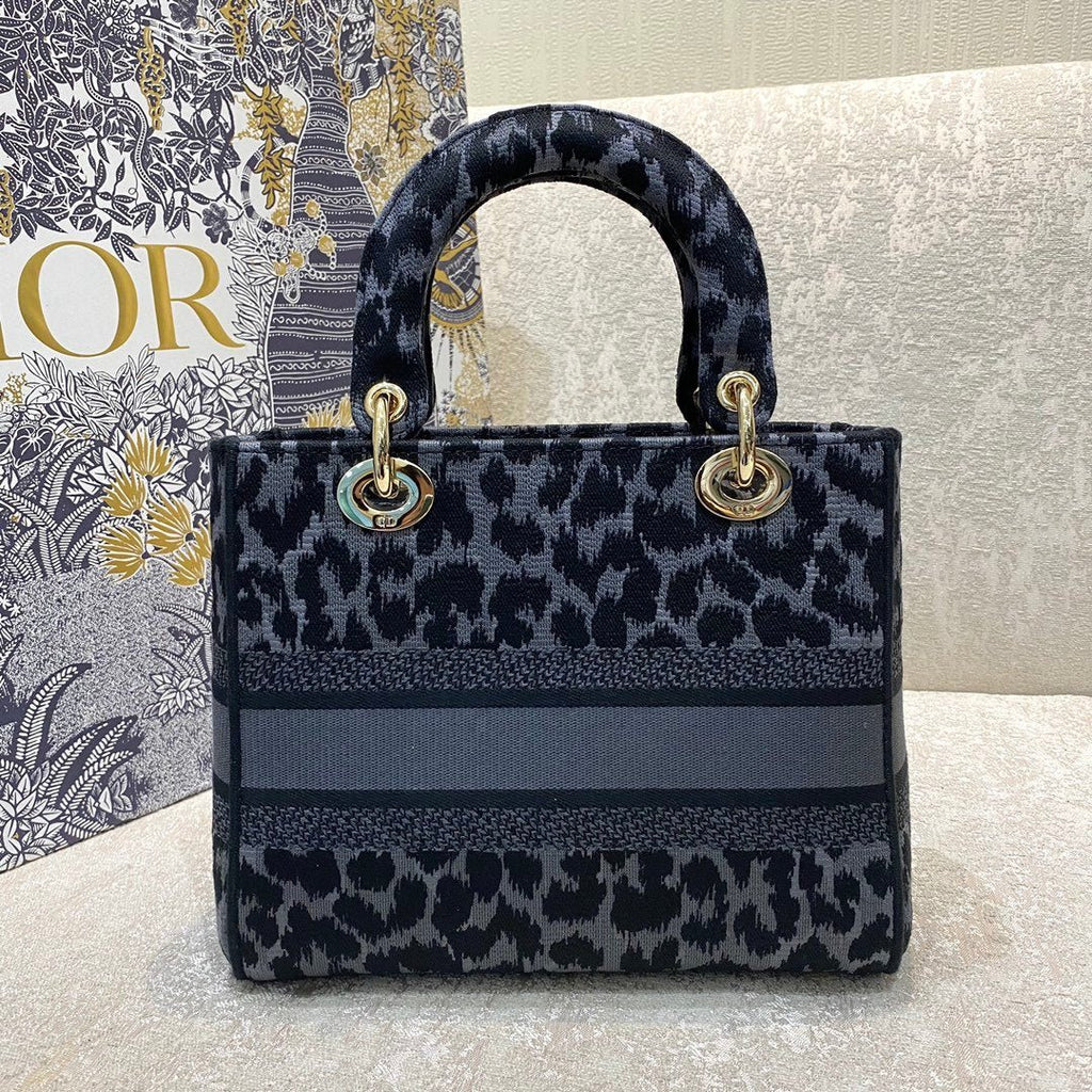 Christian Dior Medium Lady D-Lite Bag 24cm Leopard