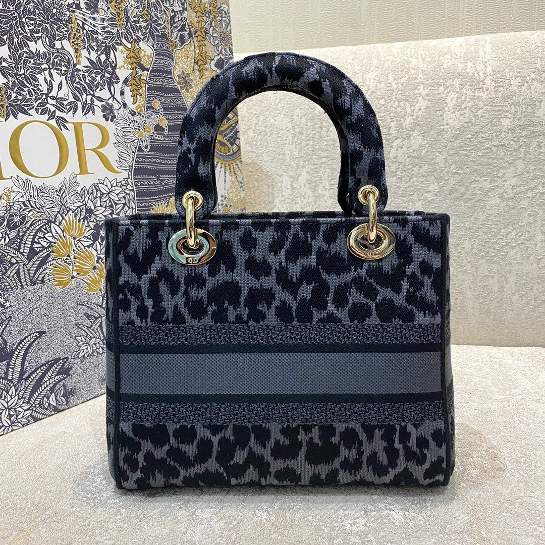 Christian Dior Medium Lady D-Lite Bag 24cm Leopard
