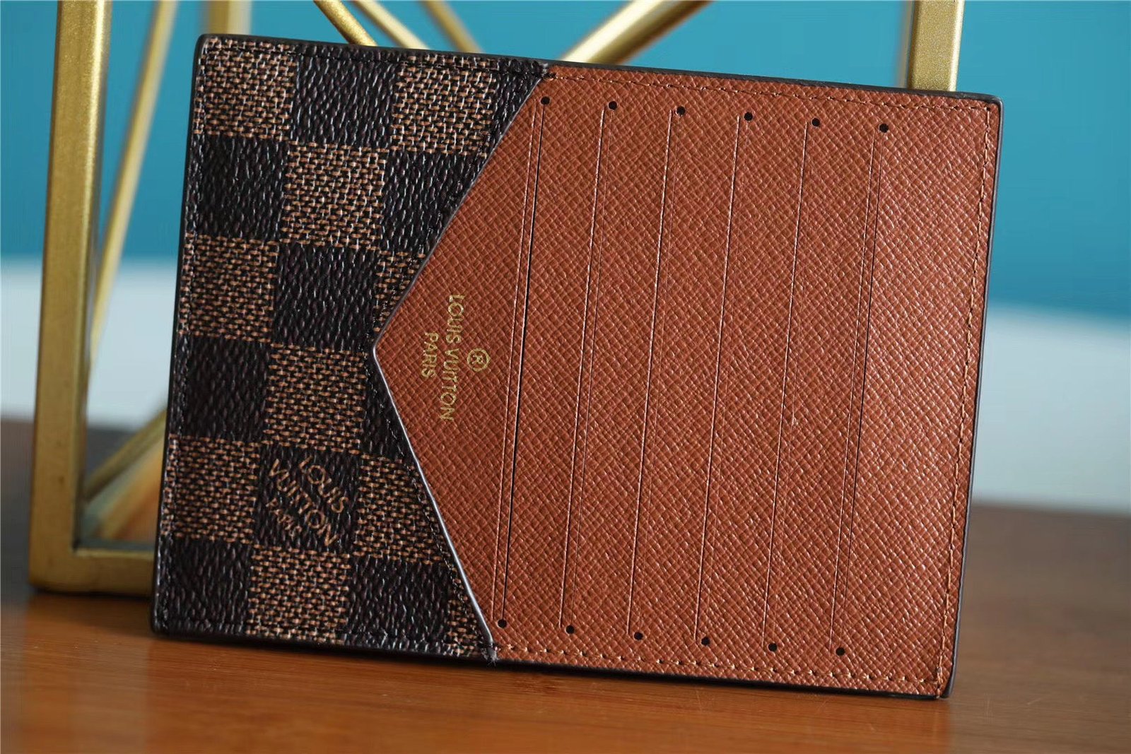 Louis Vuitton ID Card Holder Damier Graphite Canvas Brown For Men, Men’s Wallet 13cm LV N60378