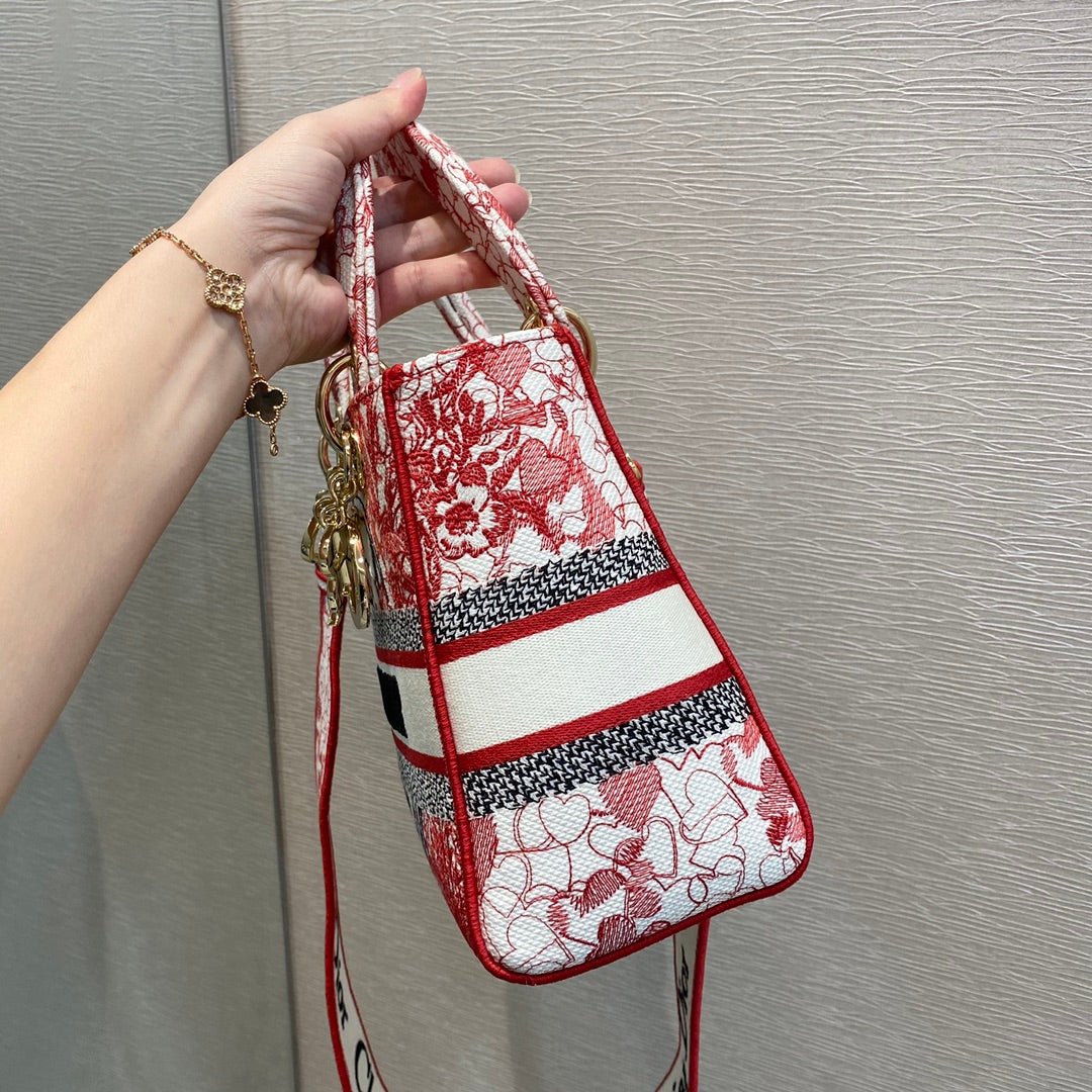 Christian Dior Medium Lady D-Lite Bag 24cm Red