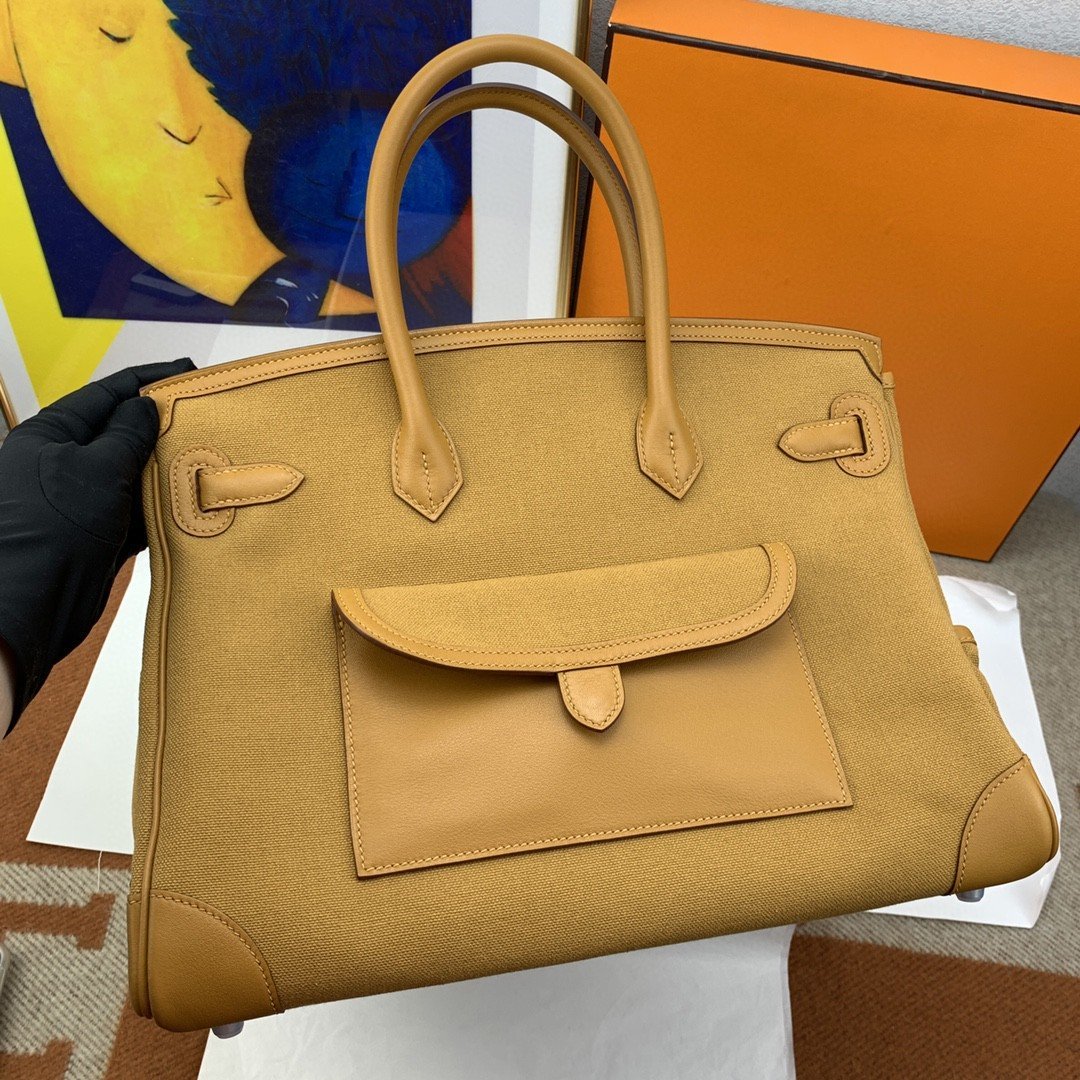 Hermes Birkin Cargo 35 Beige, Silver Toned Hardware Bag For Women, Women’s Handbags, Shoulder Bags 13.8in/35cm