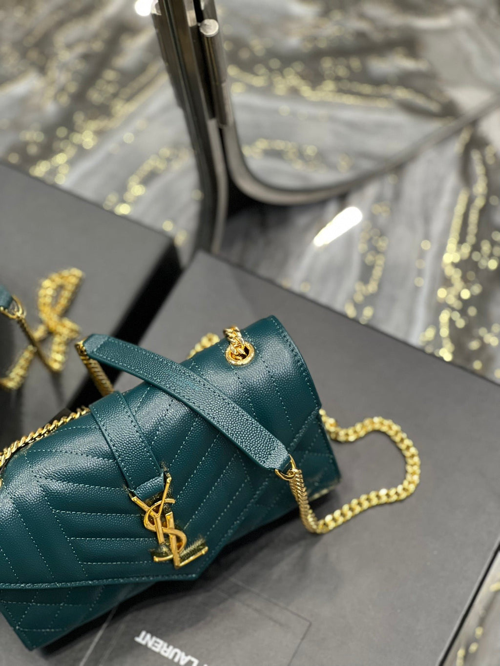 Saint Laurent Small Bag In Mix Matelasse 21cm