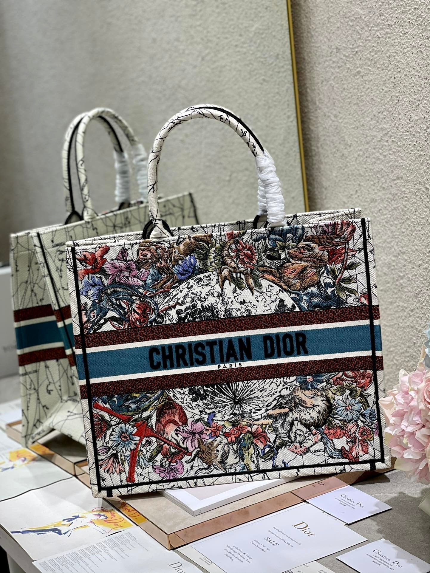 Christina Dior Book Tote Bag 42 cm Muticolor