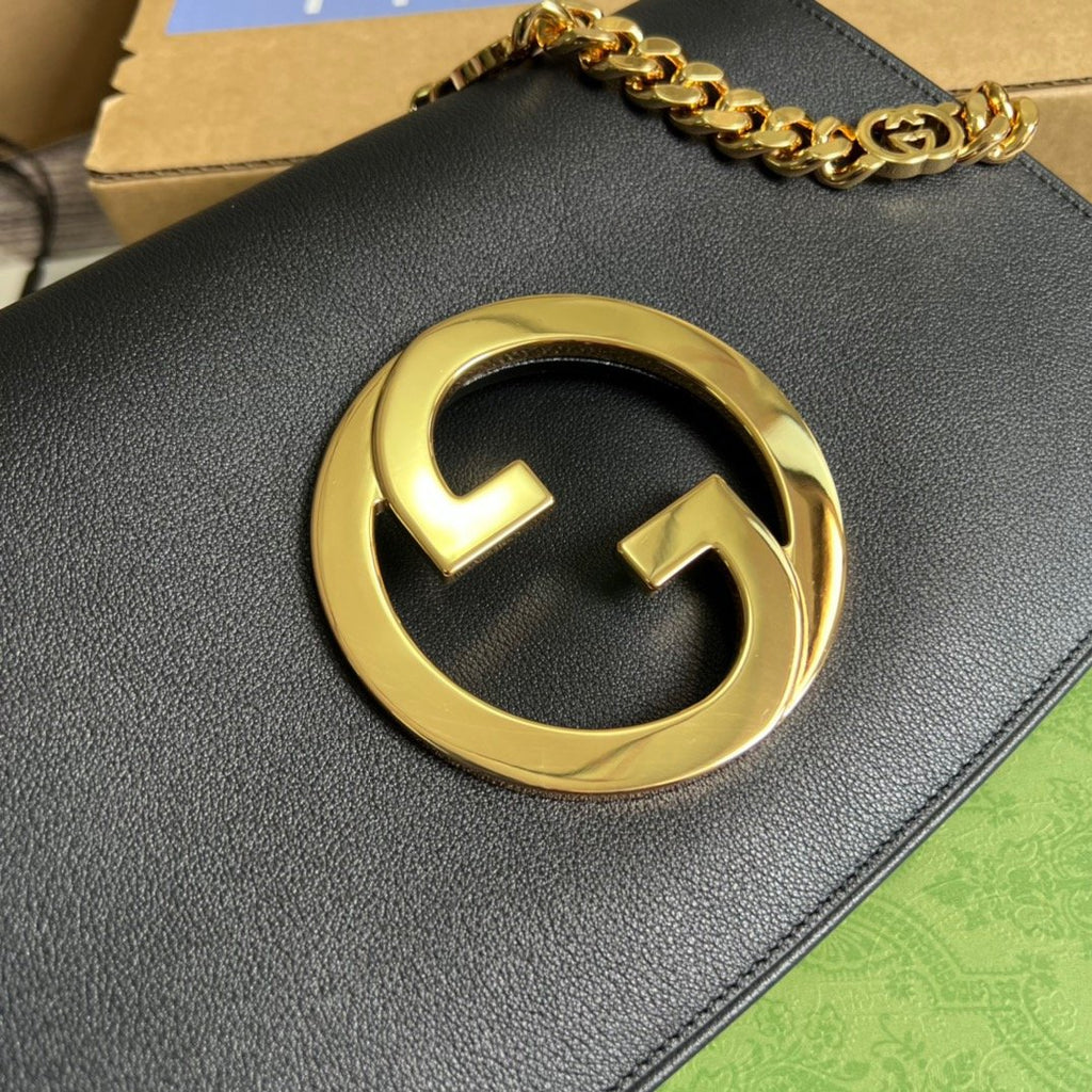 Gucci Blondie Shoulder Bag Black For Women, Women’s Bags 11in/28cm GG‎