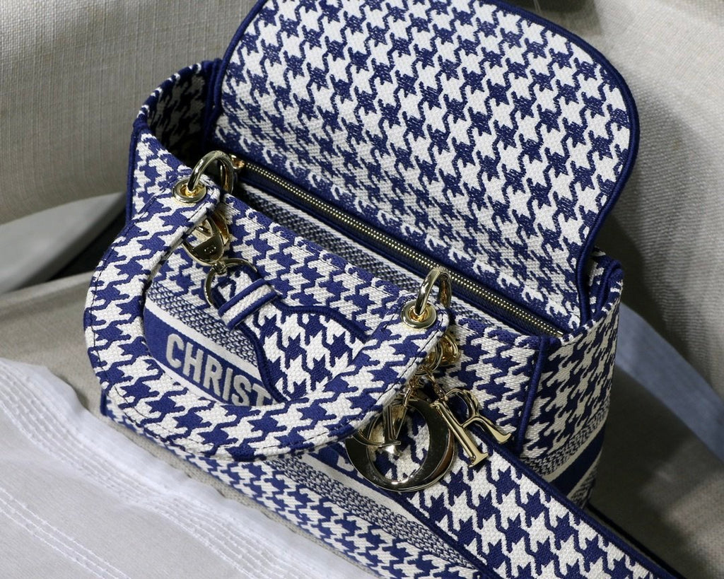 Christian Dior Medium Lady D-Lite Bag 24cm Blue
