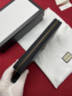 Bee Detailed Hammered Leather Black Clutch 19cm