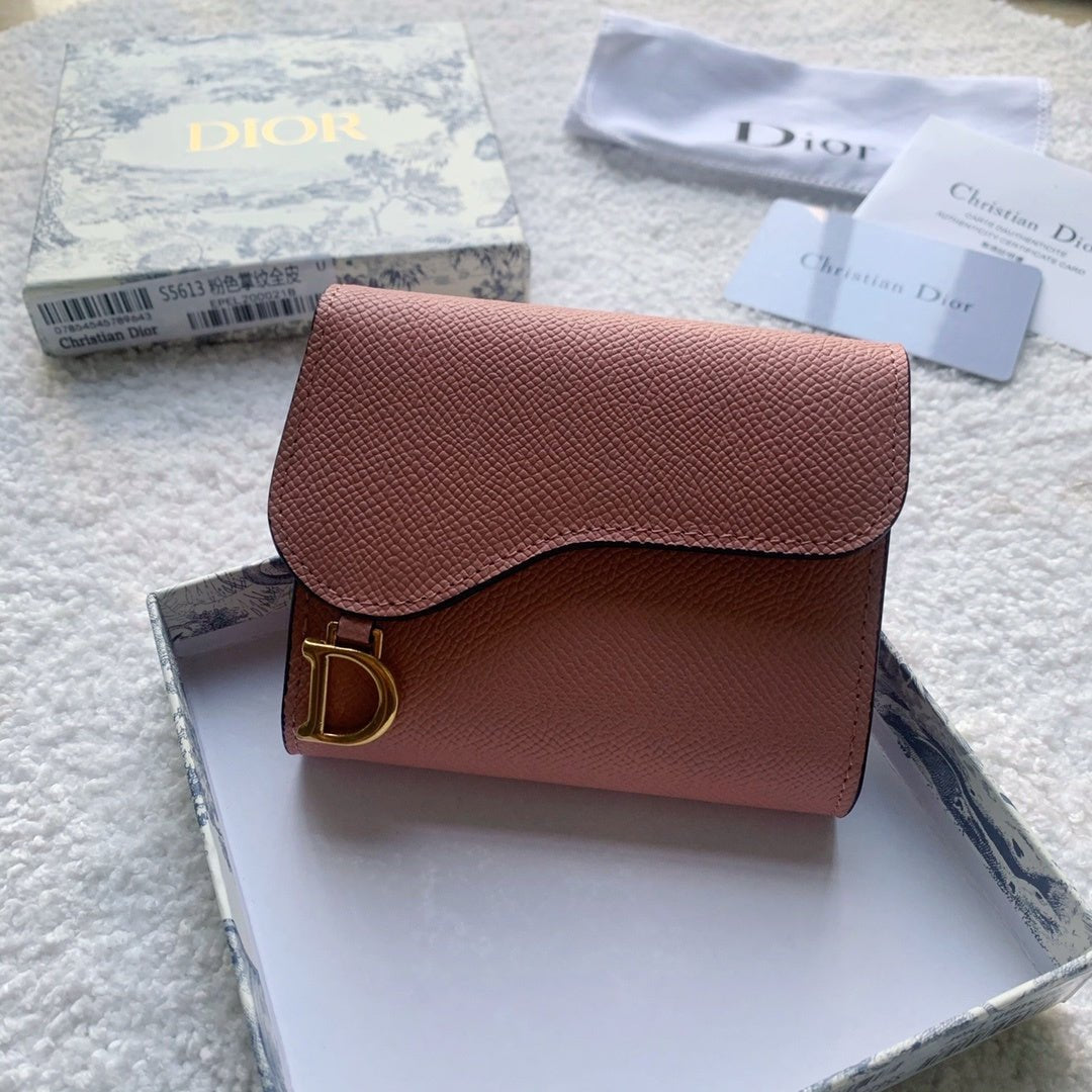 Christian Dior Saddle Lotus Pink Wallet 11cm