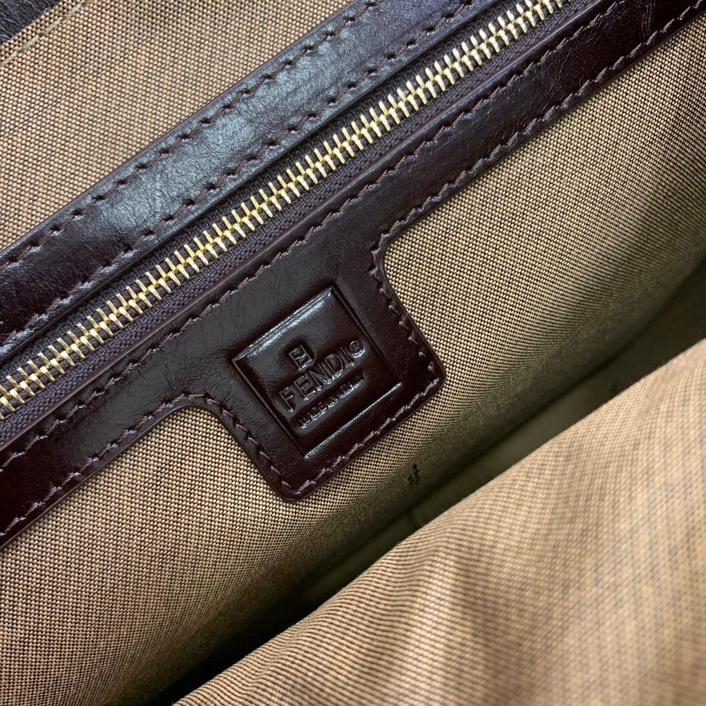 Fendi Medium Vintage Tote Handle Bag 34cm Brown
