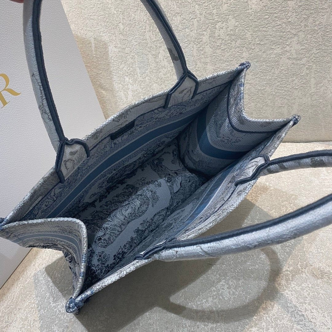 Christina Dior Medium Book Tote Bag 36cm Blue