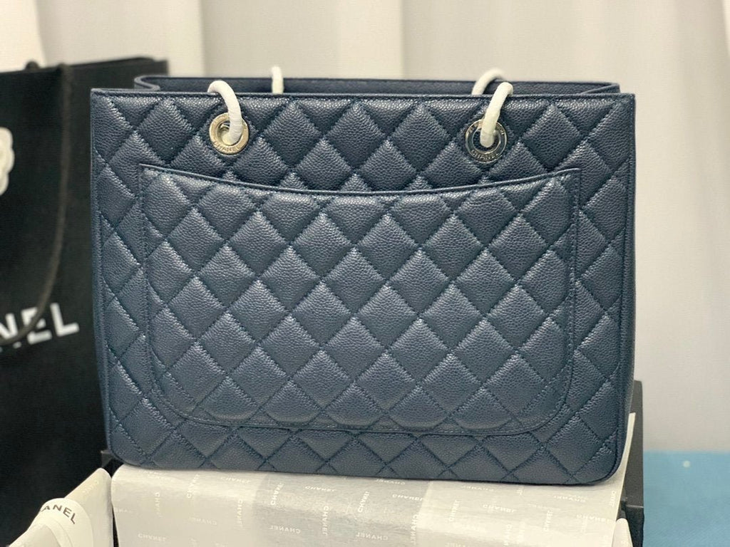 Chanel Tote Bag Spring Collection Silver Hardware 33cm Blue