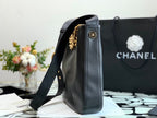 Chanel Co-Co Shoulder Bag With Gold Hardware Chain 29cm Black