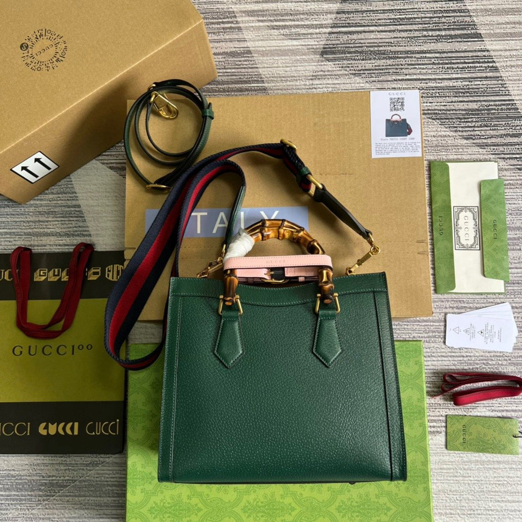 Gucci Diana Medium Tote Bag Green For Women, Women’s Bags 11in/27cm GG ‎