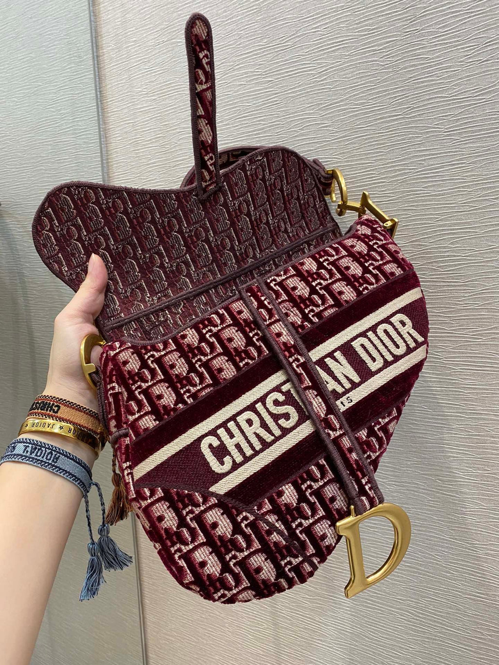 Christian Dior Red Saddle Bag 25cm