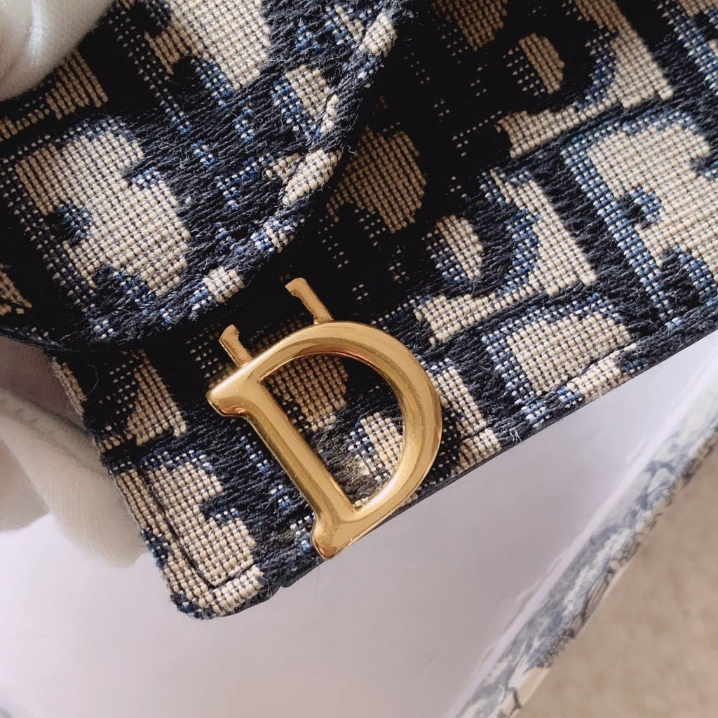 Christian Dior Oblique Saddle Begie Wallet 11cm