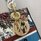 Christian Dior Medium Lady D-Lite Bag 24cm White