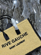 Saint Laurent Rive Gauche Tote Bag In Raffia 48cm