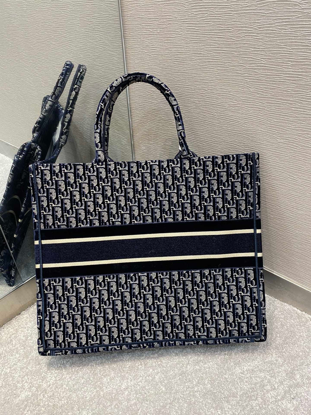 Christian Dior Blue Large Handle Bag 42cm