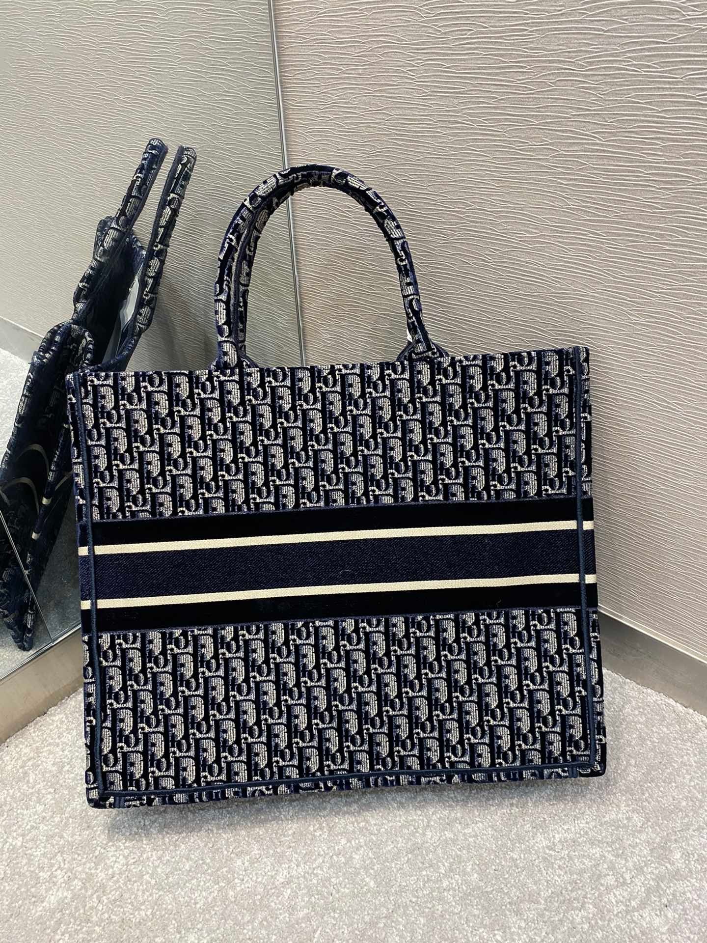 Christian Dior Blue Large Handle Bag 42cm