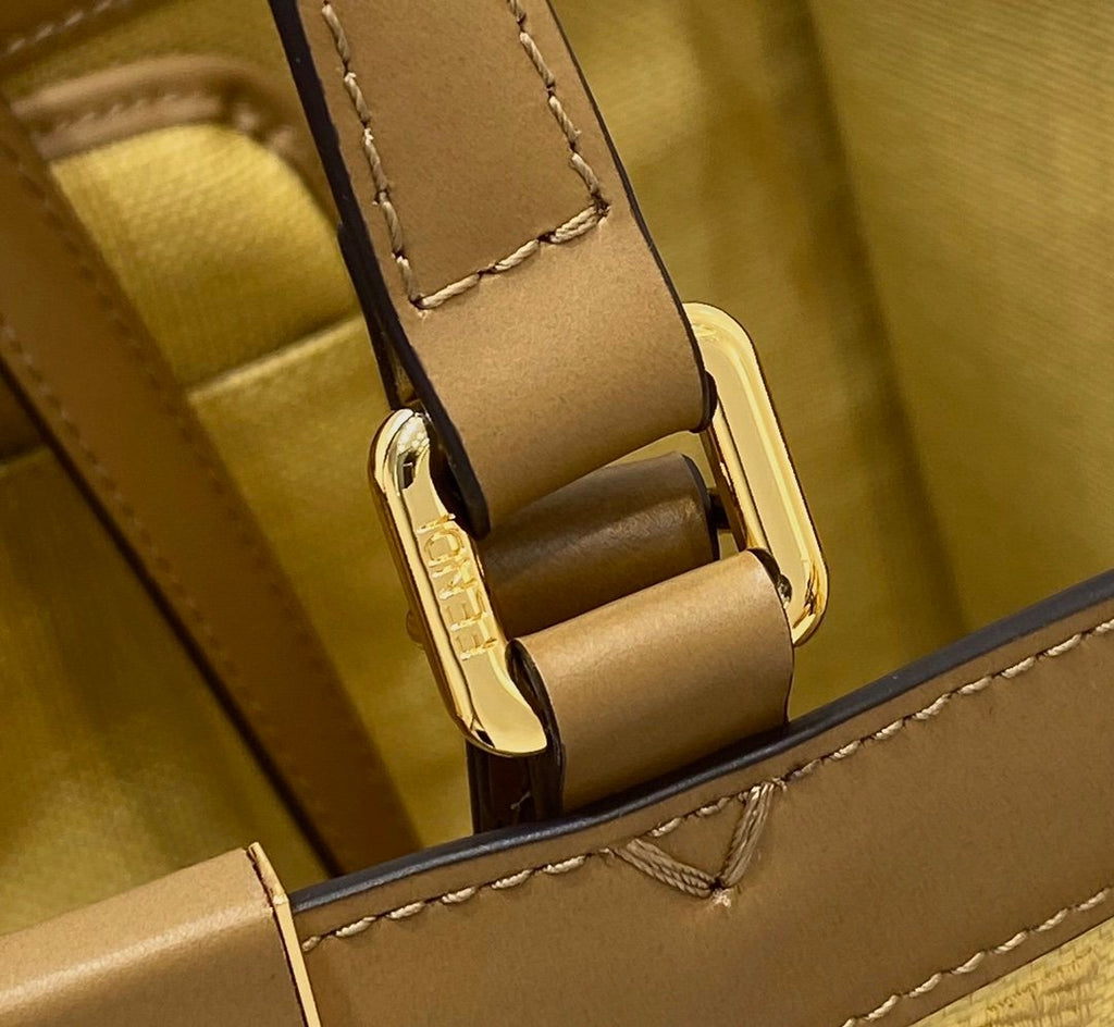 Fendi Logo Shopper Tote Bag Brown