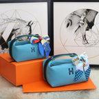 Hermes Bride A Brac Case Light Blue Bag For Women, Women’s Handbags, Shoulder Bags 9.8in/25cm
