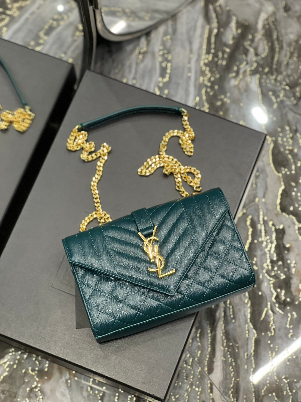 Saint Laurent Small Bag In Mix Matelasse 21cm