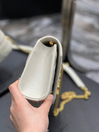 Saint Laurent Small Bag In Mix Matelasse 21cm Beige