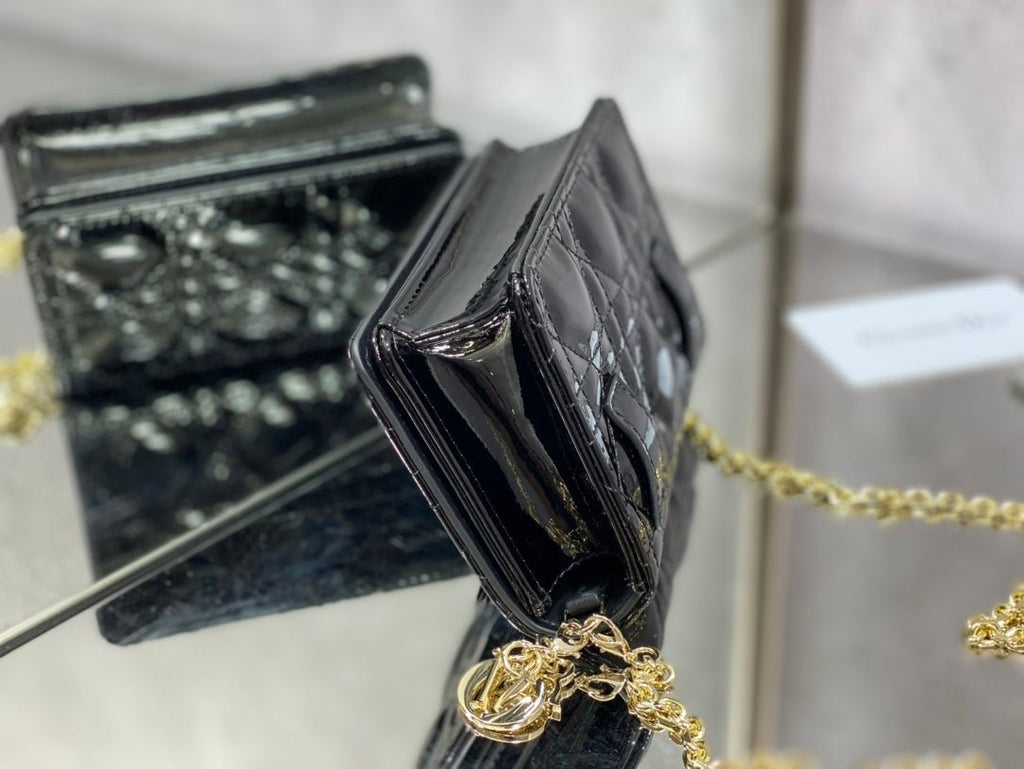 Christian Dior Shine Black Crossbody Bag 14cm