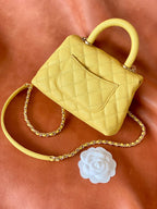 Chanel Flap Bag With Top Handle 19cm Yellow