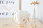Chanel Mini Heartbag Gold Hardware AS3191 16.5cm White